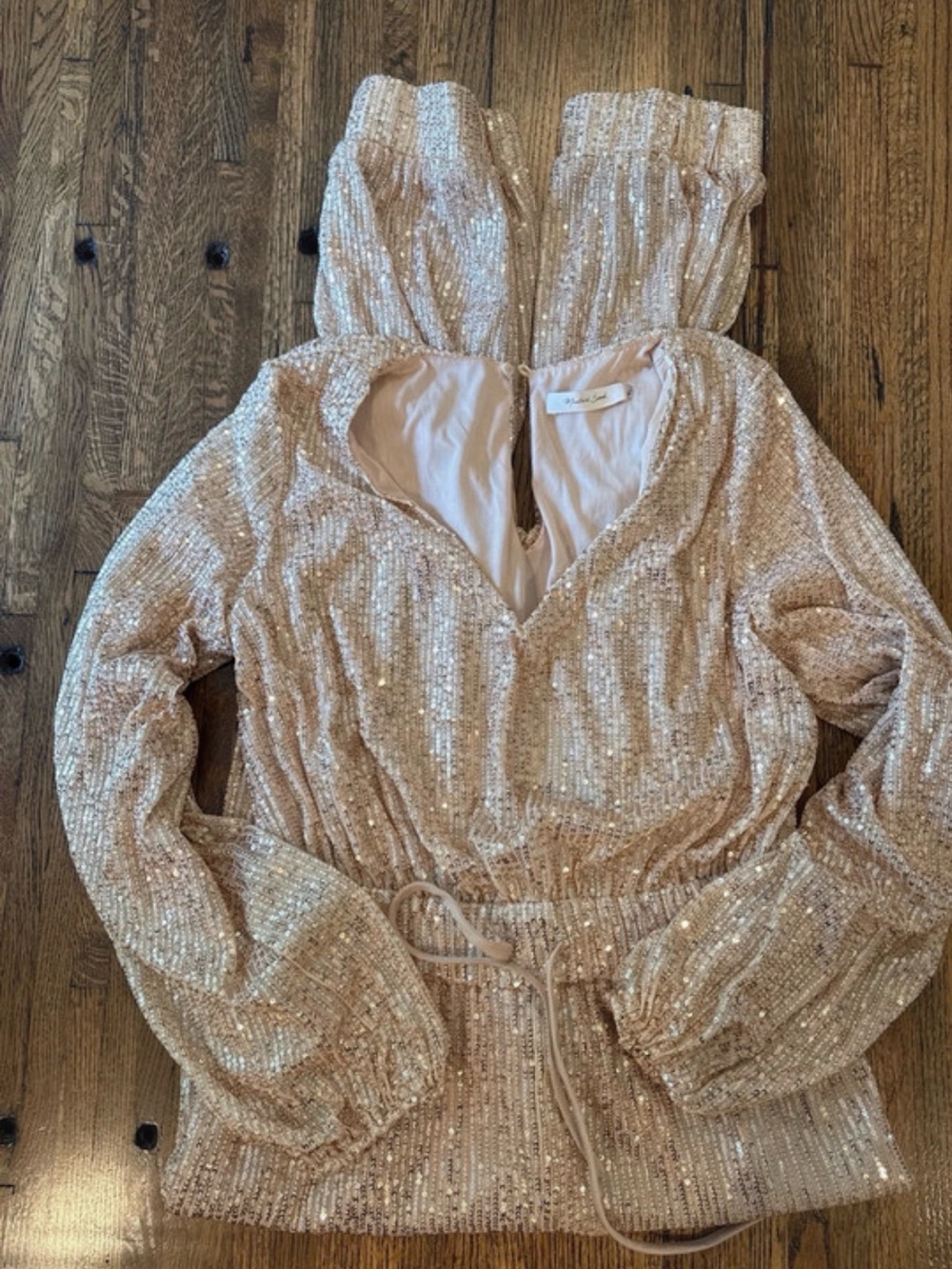 Gold ladies sequin romper medium mustard seed